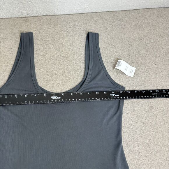 Abercrombie Fitch Tank Top Women M Sage Ribbed Modal Blend Essential Minimalist - Picture 5 of 8